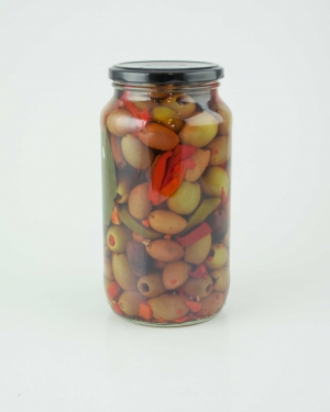 Pitted antipasto spiced olives