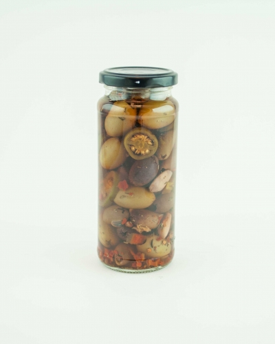 Hot pitted mixed olives