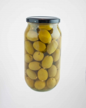 Green olives double stuffed with garlic &amp; Jalapeno