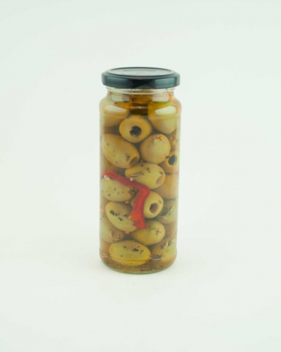 Green olives pitted marinated